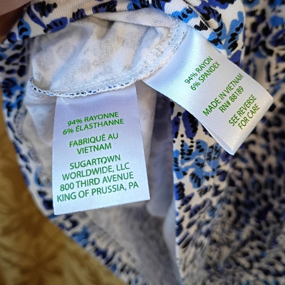 NWOT Lilly Pulitzer  Bryson Long Sleeve Blue and White Leopard Print Dress - Picture 7 of 14